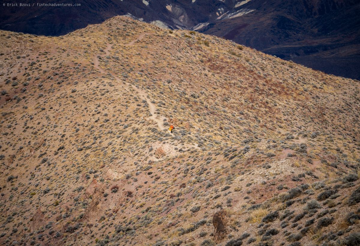 On a desert ridge trail in Death Valley National Park